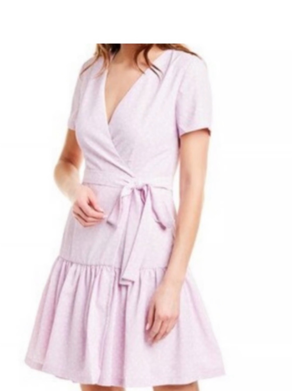 French Connection Lilac Wrap Tie Mini Dress